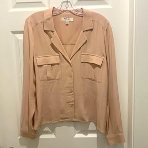 Ever New soft cream top with from pocket detail